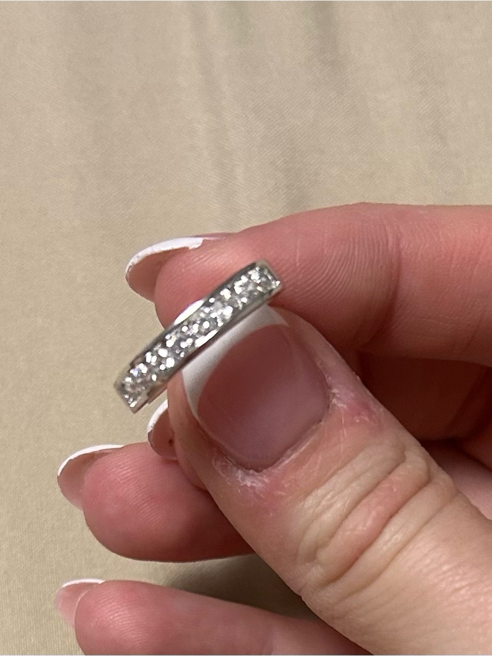 Sterling Silver Crystal Pavé Eternity Band - Silver